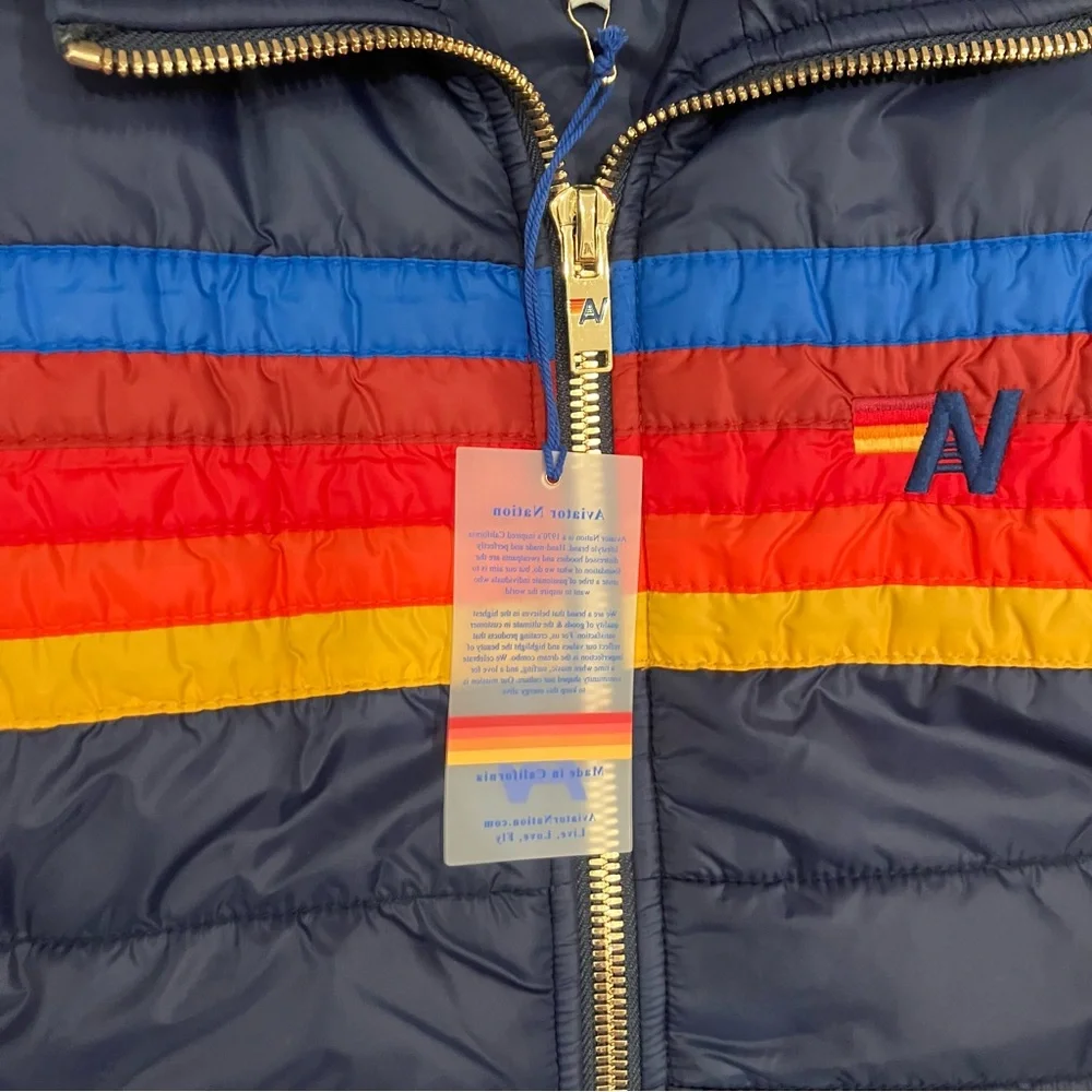NWT Aviator Nation Women’s 5 Stripe Vest- Womens M - Picture 10 of 11